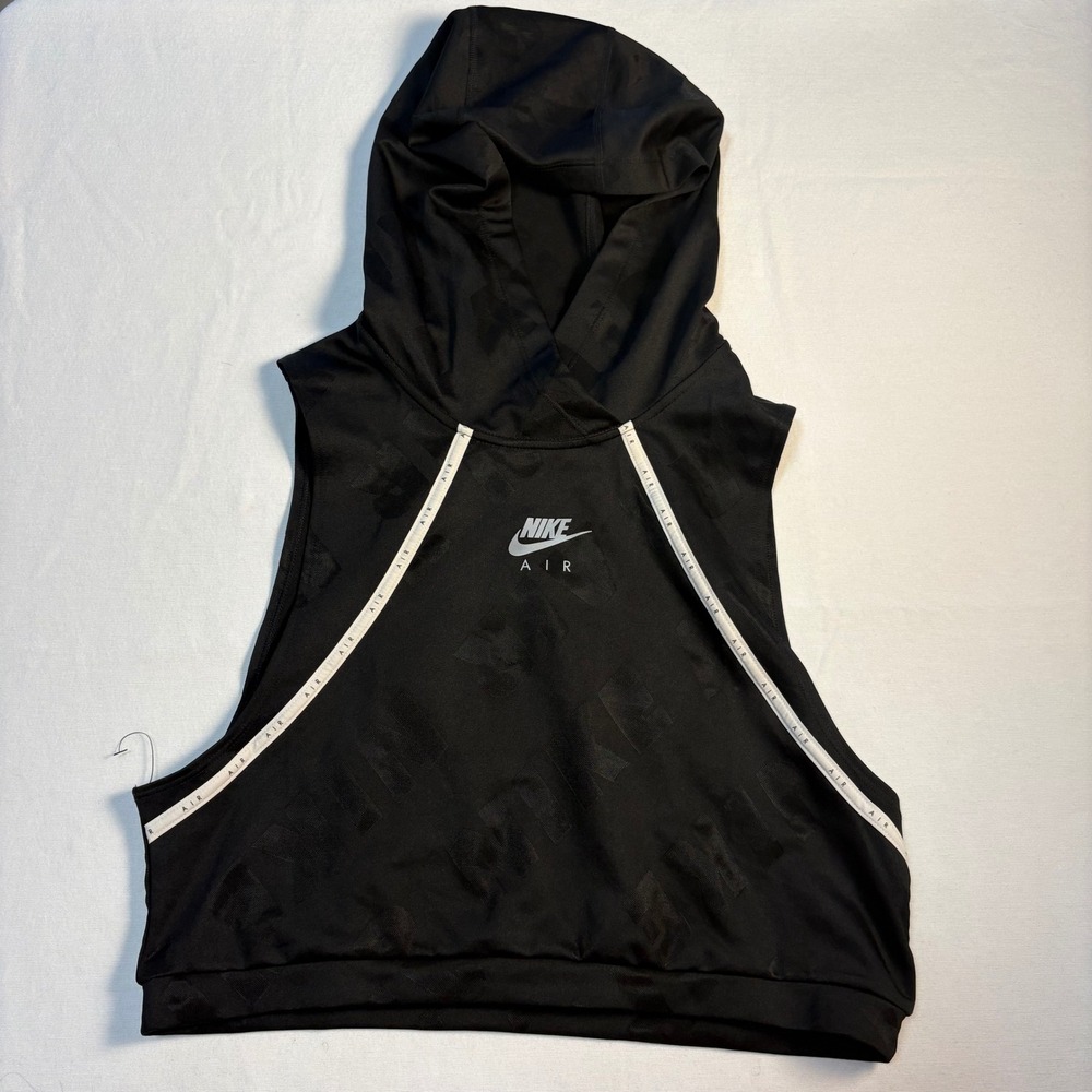 Nike, Hooded Crop Top, Black, S